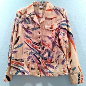 Chico's Vintage Paisley Button Down Jacket Size 1 or M